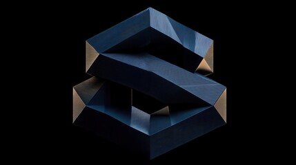 Poster - Dark, geometric, abstract shape design.