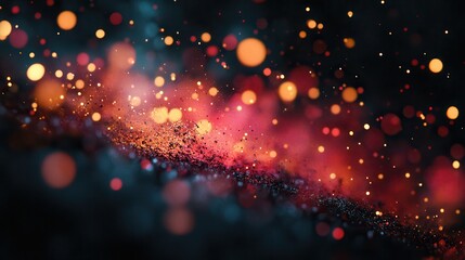 Poster - Abstract fiery particles explosion