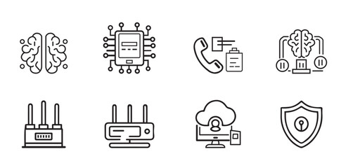Poster - Modern digital technology and security icons