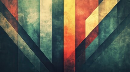 Poster - abstract geometric design with layered colors and textures