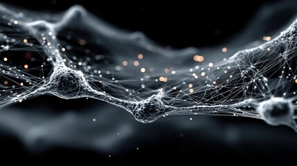 Aufkleber - Abstract representation of a network of connected lines demonstrating neural interconnections in technological designs