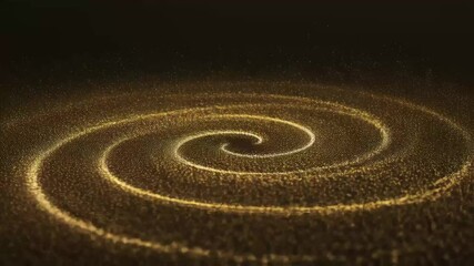 Poster - Abstract golden spiral pattern against a dark background, looped video  
