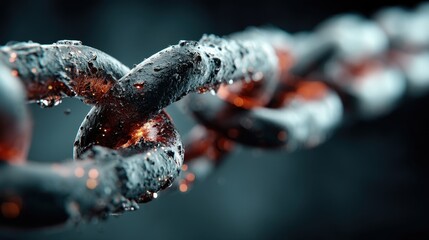 Aufkleber - Abstract representation of a fragmented blockchain technology illustrated through complex patterns and structures