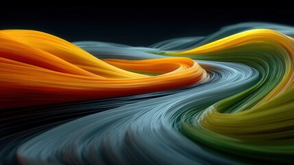 Aufkleber - Colorful wave of paint illustrating market growth with an abstract and dynamic display of vibrant colors