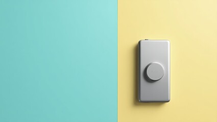 Poster - Magnetic Power Bank. Powerful Portable Energy. Isolated background, copyspace.. Sleek portable power bank symbolizes self-sufficiency and energy in modern setting with powerful presence.