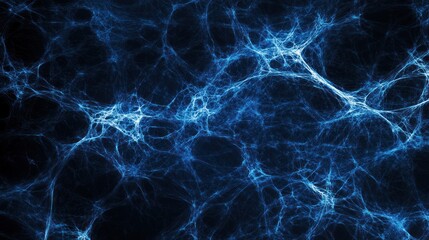 Poster - Abstract blue energy network; digital art background