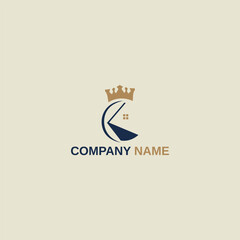 Poster - king real estate logo designs simple and K letter logo design.