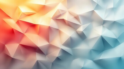 Poster - Abstract geometric pattern of triangles in warm and cool tones (2)
