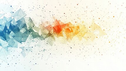 Poster - abstract geometric shapes, colorful, connected, dynamic