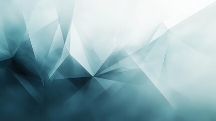 Poster - Abstract geometric shapes in cool teal and white
