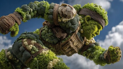 Poster - Adorable stuffed bear made entirely of broccolis representing a whimsical and unique approach to playful toy design and fun