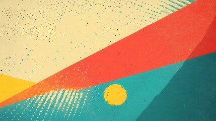 Poster - abstract geometric shapes in warm and cool tones