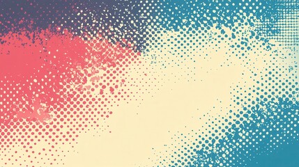 Poster - Abstract graphic design with a blend of colors and halftone dots