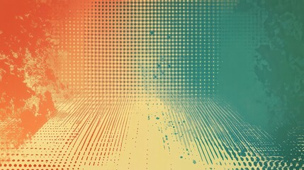 Poster - abstract graphic design with textured halftone patterns
