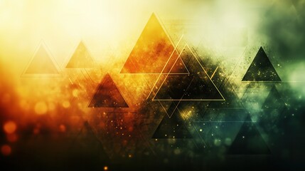 Poster - Abstract graphic design with triangles and vibrant colors
