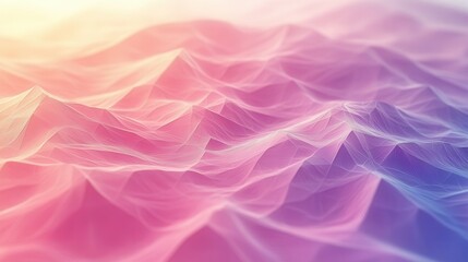 Poster - Abstract landscape of soft, colorful, polygonal mountains