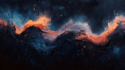 Poster - abstract landscape of swirling colors and textures