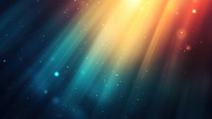 Poster - Abstract light beams radiating from a dark background