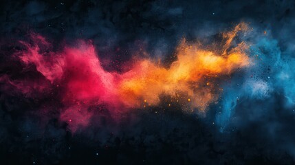 Poster - Abstract nebula, vibrant colors clashing