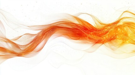 Poster - Abstract orange and gold flowing ribbons