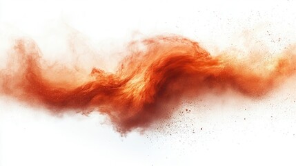 Poster - Abstract orange powder explosion on white background