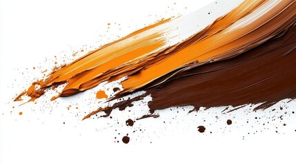Poster - Abstract paint strokes in orange and brown