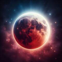 Wall Mural - Lunar Eclipse of red
