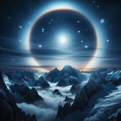 Wall Mural - Lunar in high altitude clouds