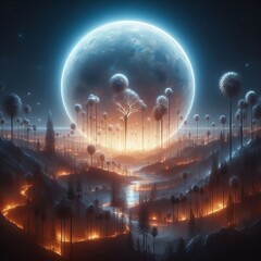 Wall Mural - Radiant Orb  shines brightly