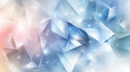 Poster - Abstract polygonal background with soft, pastel colors and glowing effects