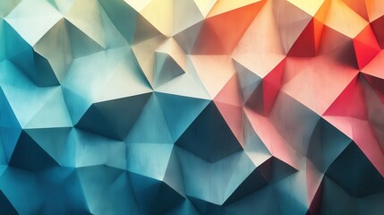 Poster - Abstract polygonal design with vibrant color gradients