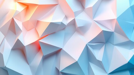 Poster - Abstract polygonal surface with soft pastel colors