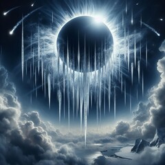Wall Mural - Eclipse and fall to th