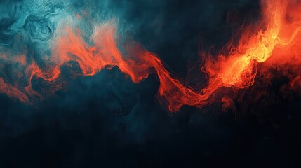 Poster - Abstract smoke swirls of vibrant colors (1)