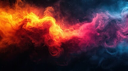 Poster - Abstract smoke swirls of vibrant colors (2)
