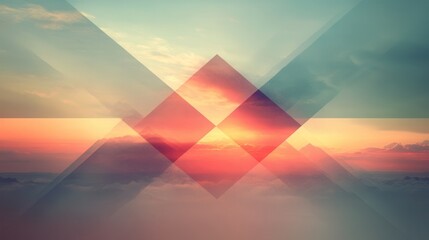Poster - Abstract sunset over clouds