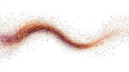 Poster - Abstract swirling brown glitter particles on white background