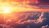 Dramatic view of clouds in a sunset sky