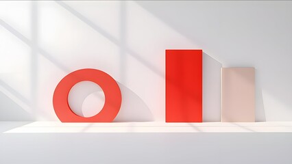 Minimalist visual with sharp bold color areas and soft shadows