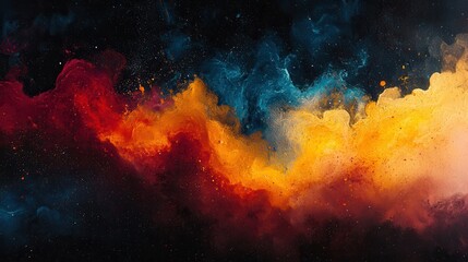Poster - Abstract swirling colors in dark space (2)