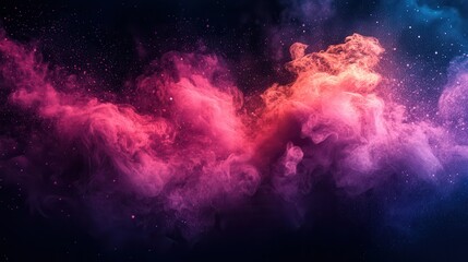Poster - abstract swirling smoke clouds in vibrant hues