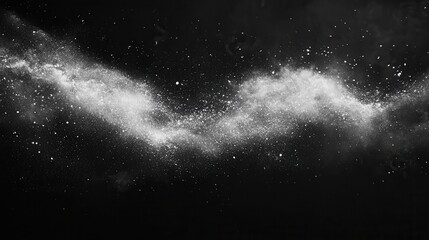 Poster - Abstract swirling white dust against a dark backdrop