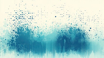 Poster - Abstract teal and white splatter graphic