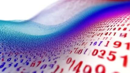 Poster - Data Flow Visualization: An abstract representation of a digital data stream, the image is a visualization of complex data with a captivating visual narrative.