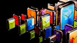 © Marcos Osorio/Stocksy - Colorful digital clocks create a vibrant abstract background