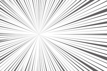 Poster - manga speed lines effect. anime comic radial burst background. light rays power splash. vector black