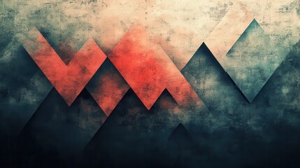 Poster - Abstract textured design with layered triangles