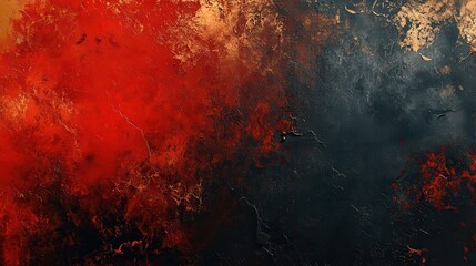 Poster - Abstract textured design with vibrant red and dark gray tones