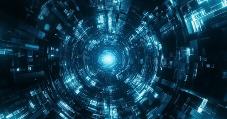 Poster - Abstract circular technology. Futuristic digital technology. Abstract technology. Digital technology circle. Abstract futuristic blue background. Digital network. High-tech. 