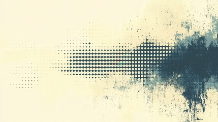Poster - Abstract, textured, light beige background with dark accents, halftone dots, and distressed marks